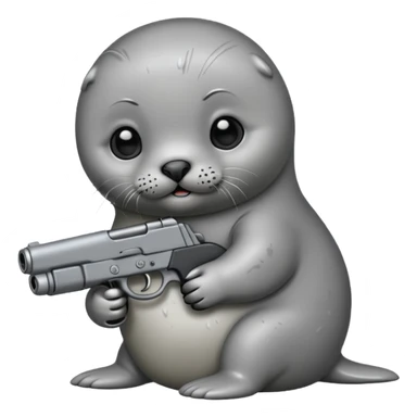 Baby seal with a gun sticker