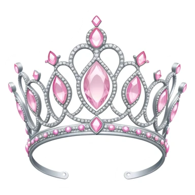 pale pink tiara sparkly silver sticker