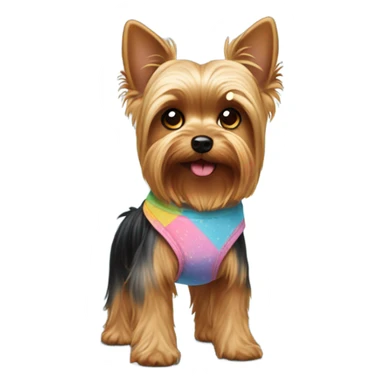 Yorkie standing with a diaper on sticker
