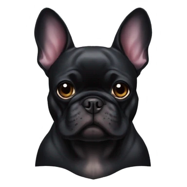 a black French Bulldog that looks like a bat sticker