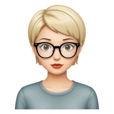 A beautiful girl with short hair wears glassesPenguin Wizard sticker