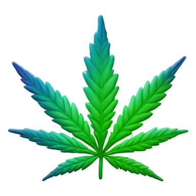 Cannabis leaf with gradient glow sticker