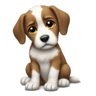 grieving puppy sticker