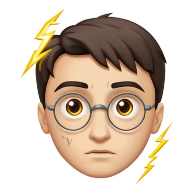 Harry Potter, between the eyebrows appear a Lightning-shaped scar  sticker