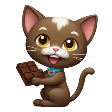 cat holding chocolate sticker