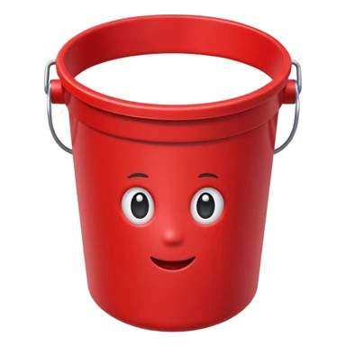 red bucket without handle sticker