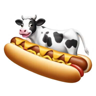 Cow on hotdog sticker