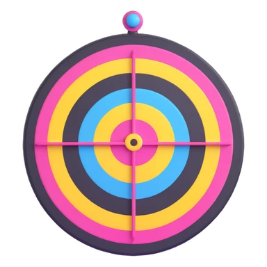 A cute bullseye target with spring pastel colors of yellow, pink and light blue sticker