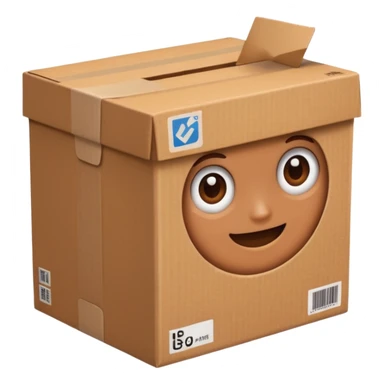 two hands handing box normal package sticker