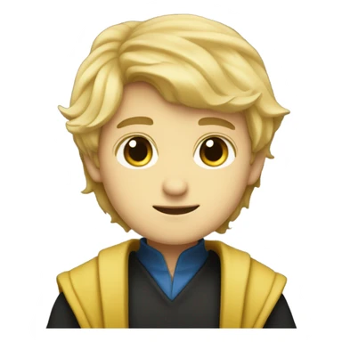 Blonde hufflepuff boy blue eye adult sticker