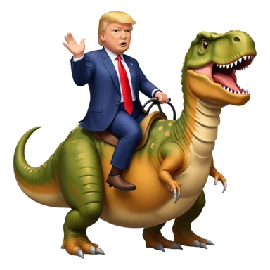 Donald Trump riding T-rex sticker