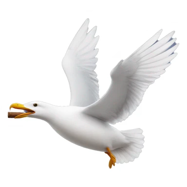 Seagull flying with cigar sticker
