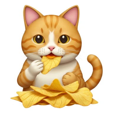 Cat  eating chips sticker