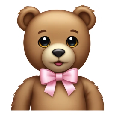 teddy bear with pastel pink bow sticker