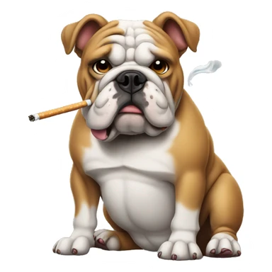Bulldog smoking a cigarette sticker