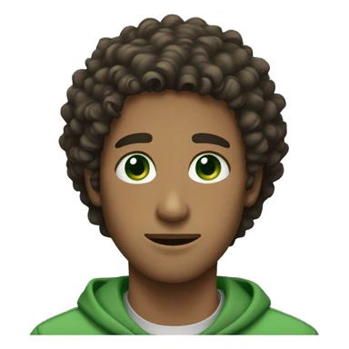 Guy with curly hair and green eyes  sticker