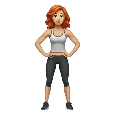 Redhead woman exercising  sticker