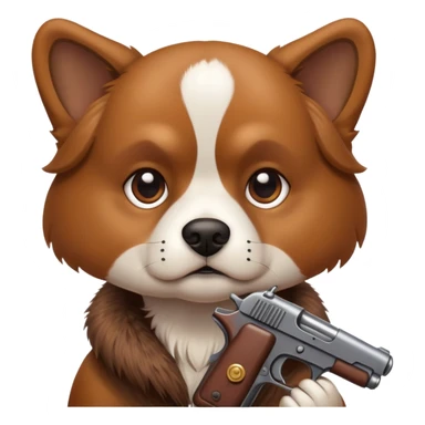 dog with gun sticker