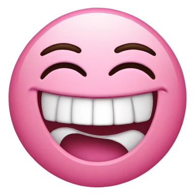 Pink laughing emoji sticker