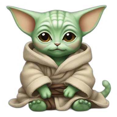 baby yoda cat sticker