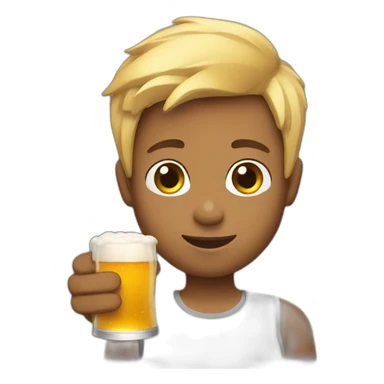 Gay boy holding a beer sticker