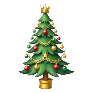 Christmas tree with a crown sticker