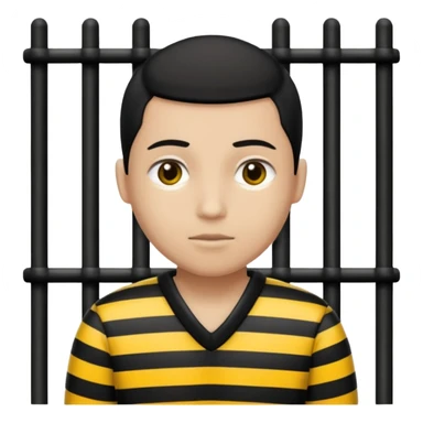 Humain avec une tenue de prisonnier noir et jaune  a bande sticker