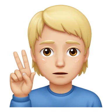 On the verge of tears while also holding up to fingers  sticker