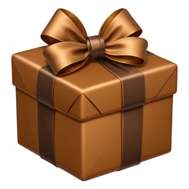 brown present with brown bow sticker