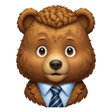 curly hair bear with tie sticker