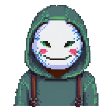 person hiding sadness with a smiling mask sticker