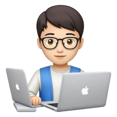 software engineer (with laptop) and asian and young  sticker