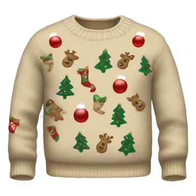 beige christmas sweater sticker