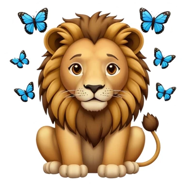 Lion with butterflies  sticker
