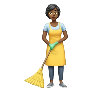Lady cleaning sticker