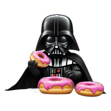 darth vader eating donut sticker