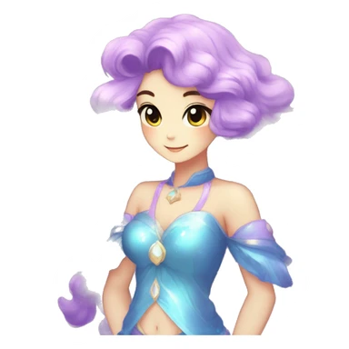 Shiny Sparkly Fluffy la beautiful Hair Kawaii Ethereal Anthro Sona Nebula-Crystal-Fakemon sticker