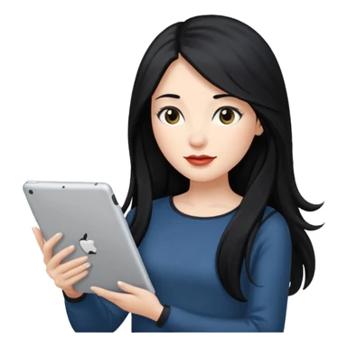 ESTUDIANTE CON IPAD mujer cabello largo sticker