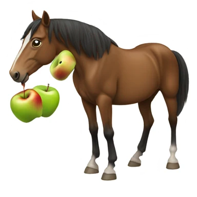 Horse eating a apple  sticker