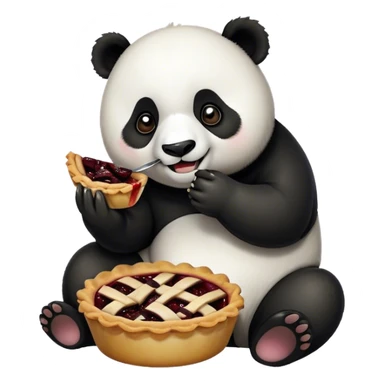 Panda eating pie sticker