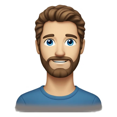 blue-eyed, bearded man with long brown hair sticker