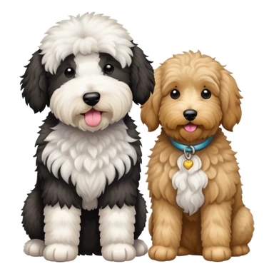 A sheepadoodle and a goldendoodle  sticker
