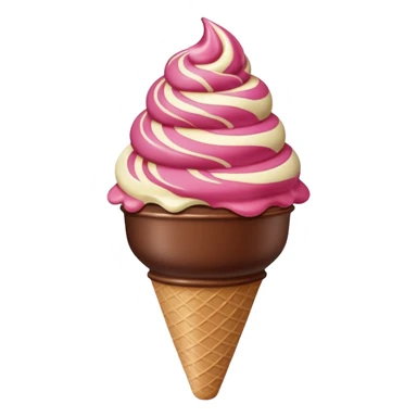 Chocolate strawberry vanilla ice cream scoops sticker