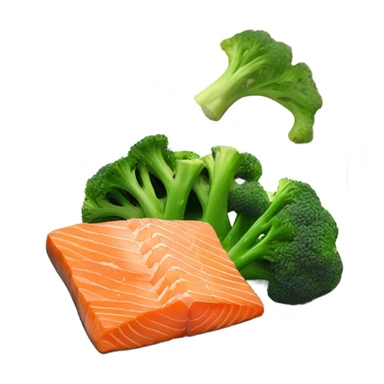 salmon and broccoli sticker