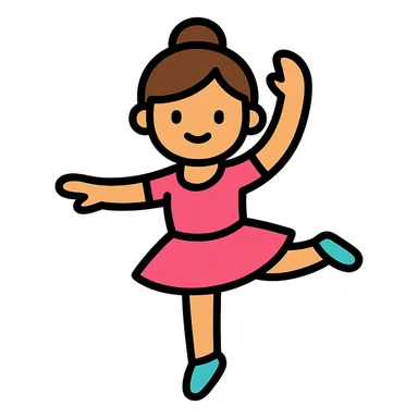color outline icon of a girl doing ballet sticker