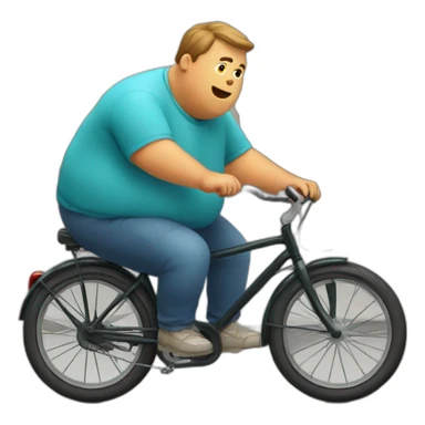 Obese man on a bike sticker