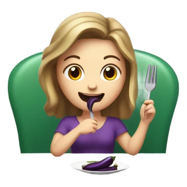 white girl eating eggplant sticker