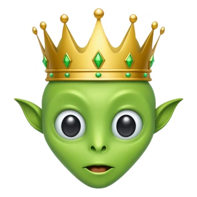 green alien with crown sticker
