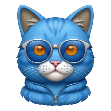 Blue cat with sunglasses sticker
