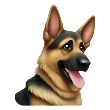 German shepherd with ✌🏿 sticker